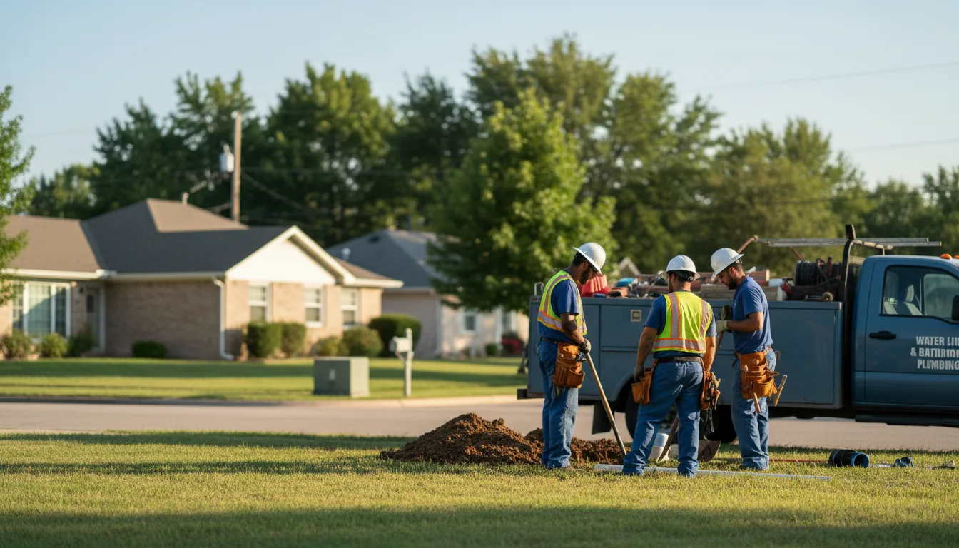 Residential water line and bathroom plumbing service in Renner, SD